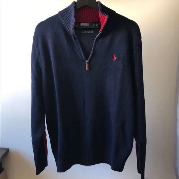 Polo Ralph Lauren quarter zip knit oversized boxy relaxed knit grandpa sweater